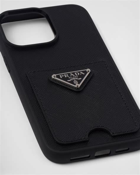 prada iphone folio|Black Saffiano leather cover for iPhone 14 Pro Max .